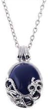 Naszyjnik z Diamentem Sztucznym Blue Serce, Łańcuszek 40 cm, Posrebrzany, Unisex, Dla Dzieci i Dam, Naszyjnik Katherine Pierce z Pamiętników wampirów