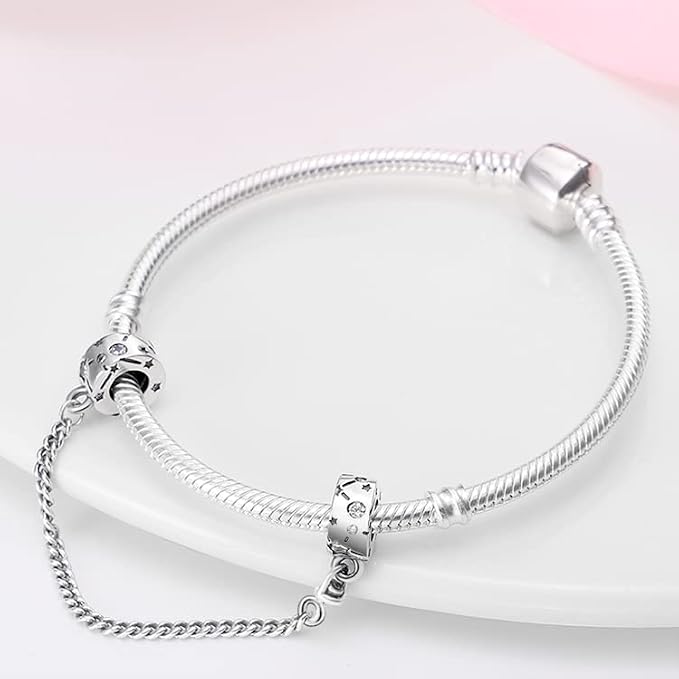 Charm Suspension Ladies 925 Sterling Silver for Bracelet Charms Beads odpowiedni do Pandora bransoletki i obręcznika, kompatybilny z europejskimi bransoletkami dla kobiet dziewczyn - obrazek 3