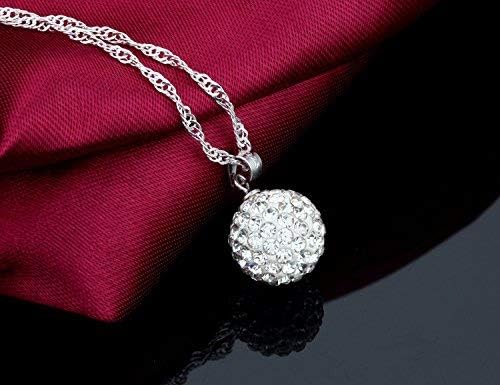 Crystalline Azuria Kryształy Pozłacane 18 kt Złotem Disco Ball Biały Wisiorek Naszyjnik dla Kobiet 45 cm Srebro S925 Wisiorek - obrazek 3