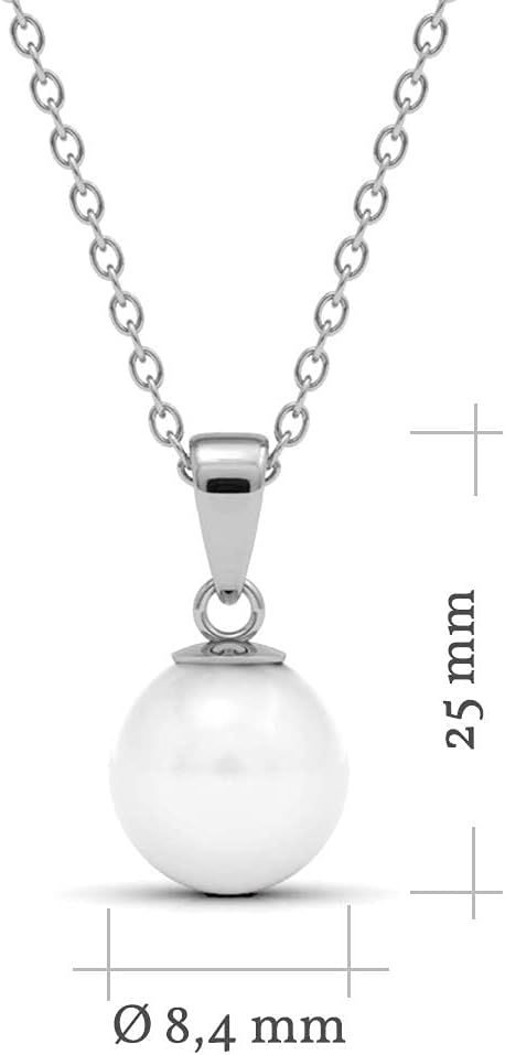 Zestaw zawieszek i kolczyków Pure Pearl | srebro wysokiej próby 925 | pozłacane 18-karatowym białym złotem | łańcuszek 40 + 5 cm | łańcuszek z pereł | kolczyki z perłami - obrazek 2
