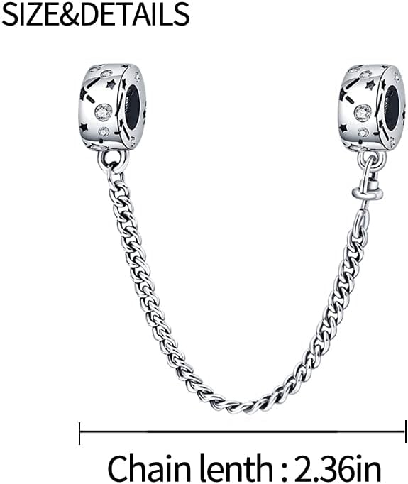 Charm Suspension Ladies 925 Sterling Silver for Bracelet Charms Beads odpowiedni do Pandora bransoletki i obręcznika, kompatybilny z europejskimi bransoletkami dla kobiet dziewczyn - obrazek 5