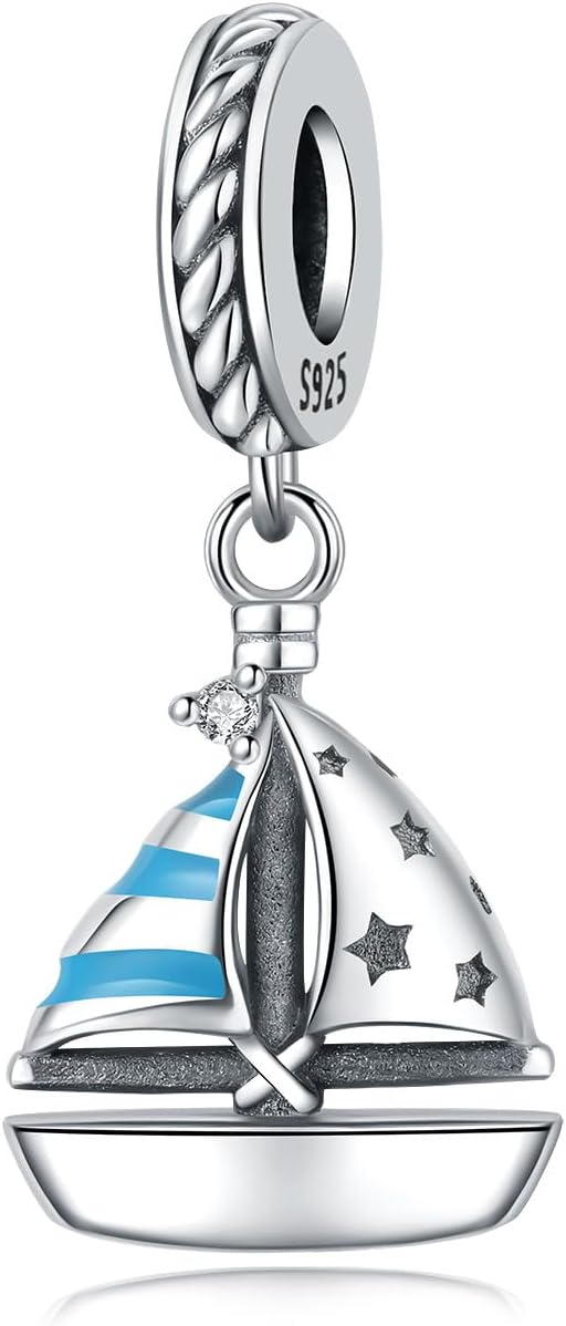 925 Sterling Silver Charms do bransoletek i naszyjników Podróżny Wisiorek Ukończenie studiów koralik wisiorek dla kobiet, urocza biżuteria prezent urodzinowy dla kobiet - obrazek 2