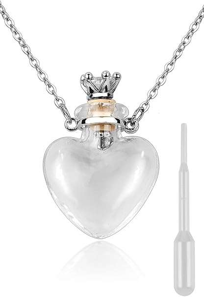 DS. DISTINCTIVE STYLE Naszyjnik na fiolkę w kształcie serca, butelka perfum wisiorek z krwią, naszyjnik do płynnej biżuterii pamiątkowej na prochy, szklany pamiątka urna, biżuteria dla kobiet - obrazek 5