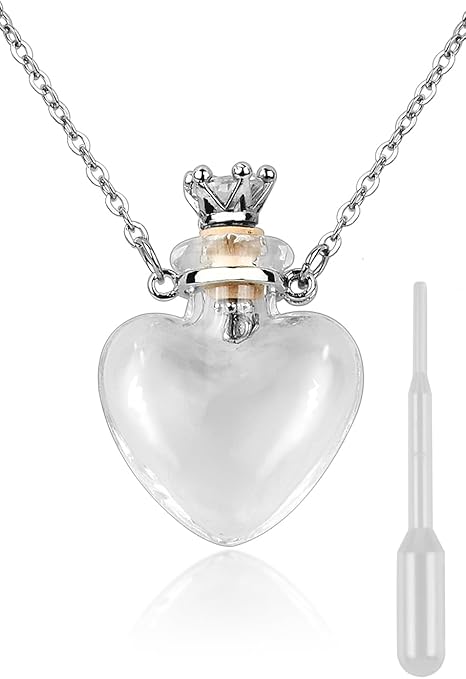 DS. DISTINCTIVE STYLE Naszyjnik na fiolkę w kształcie serca, butelka perfum wisiorek z krwią, naszyjnik do płynnej biżuterii pamiątkowej na prochy, szklany pamiątka urna, biżuteria dla kobiet - obrazek 6