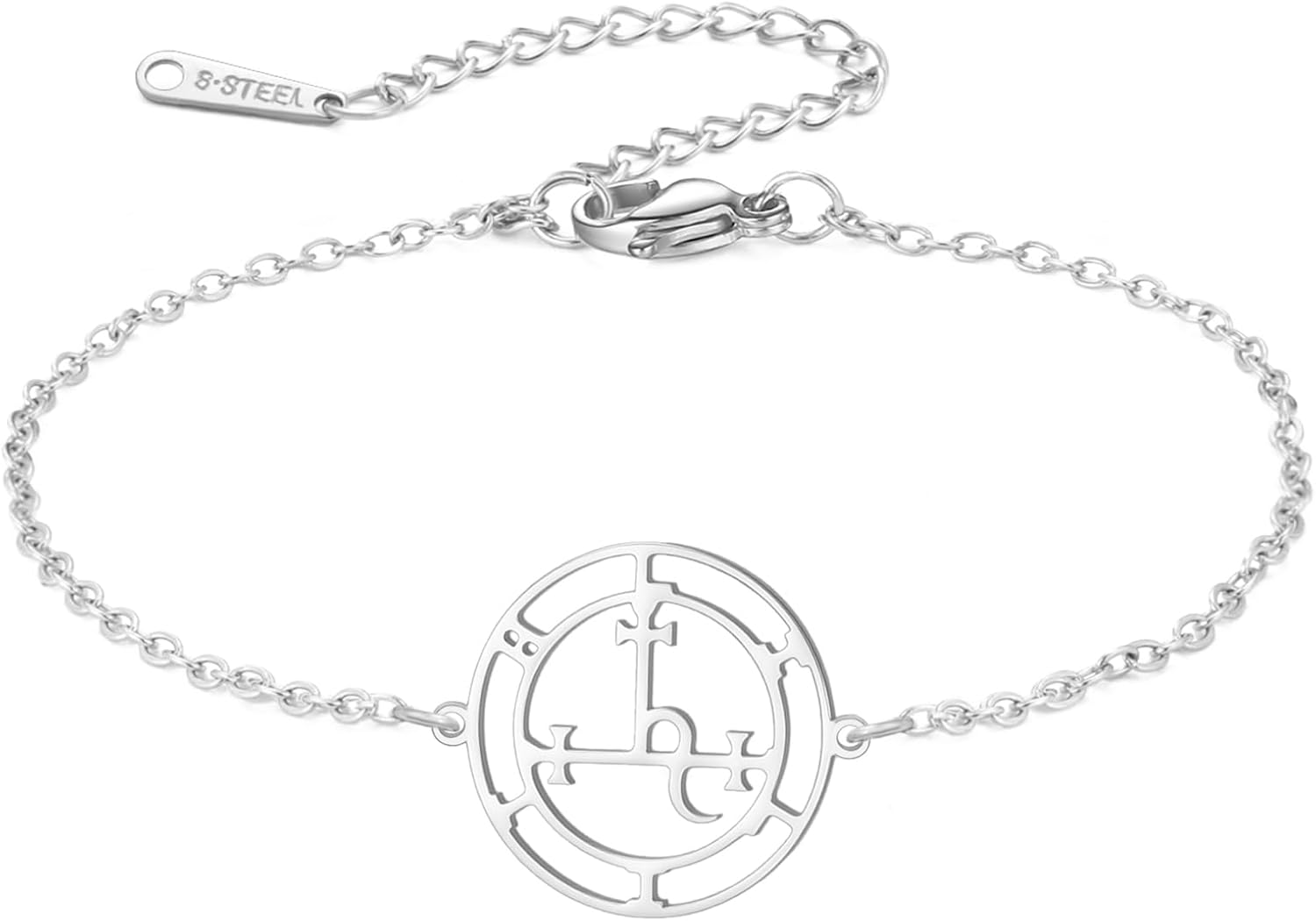 Sigil of Lilith bransoletka dla kobiet, ręcznie wykonana, pleciona lina, szczęśliwy czerwony sznurek, gotycki amulet, potrójny księżyc, , biżuteria, pogańska mitologia, czary, prezent - obrazek 5