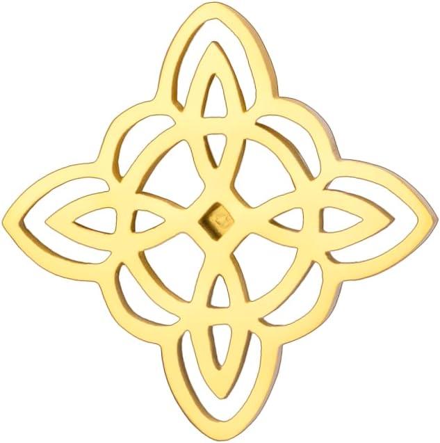 KKJOY Broszki ze stali nierdzewnej czarownica węzeł szpilka do klapy akcesoria odzieżowe biżuteria czary magiczny symbol dla kobiet mężczyzn (styl 2) - obrazek 2