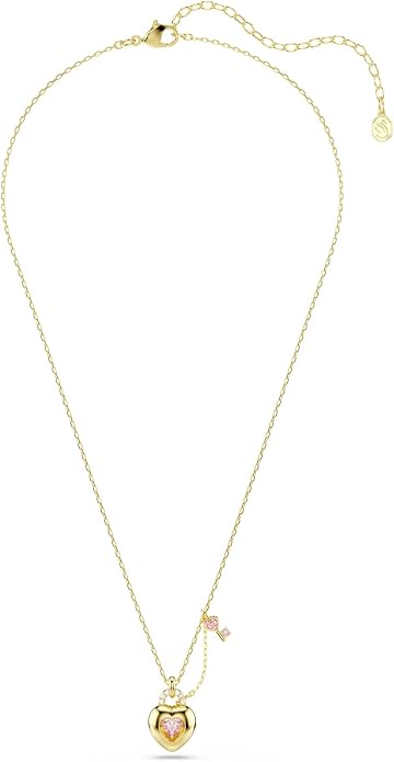 Swarovski Wisiorek Idyllia, Szlify różnorodne, Serce, klucz, Różowy, Powłoka w odcieniu złota - obrazek 2