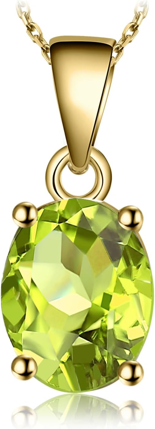 JewelryPalace Owalny Prawdziwy kamień szlachetny Ametyst Cytryn Granat Perydot Topaz Wisiorek 45CM, Naszyjnik damski Srebro 925, Biżuteria dla dziewczynek Różowe złoto Złoto - obrazek 2