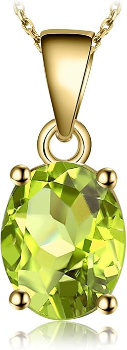 JewelryPalace Owalny Prawdziwy kamień szlachetny Ametyst Cytryn Granat Perydot Topaz Wisiorek 45CM, Naszyjnik damski Srebro 925, Biżuteria dla dziewczynek Różowe złoto Złoto