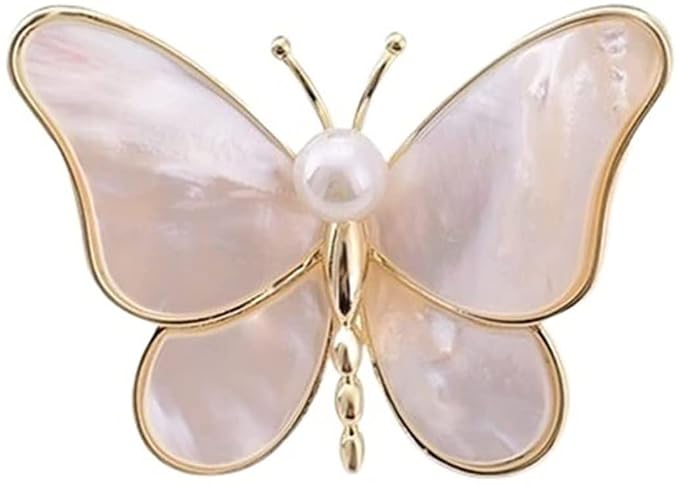 Igły hamulcowe Naturalna muszla morska Perłowa Broszka Retro Butterfly Light Luksusowe akcesoria Broszka Garnitur Płaszcz Dekoracyjny Pin dla Kobiet Dziewczyny Akcesoria do kostiumów