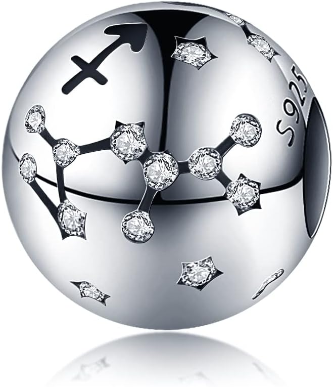 Kobiety Charm Zawieszek Znaki gwiazdek dla bransoletki 925 Sterling Silver 12 gwiazdek Charms Beads odpowiednie dla Pandora bransoletki, Kompatybilny z europejskim bransoletkiem i bransoletkiem - obrazek 2
