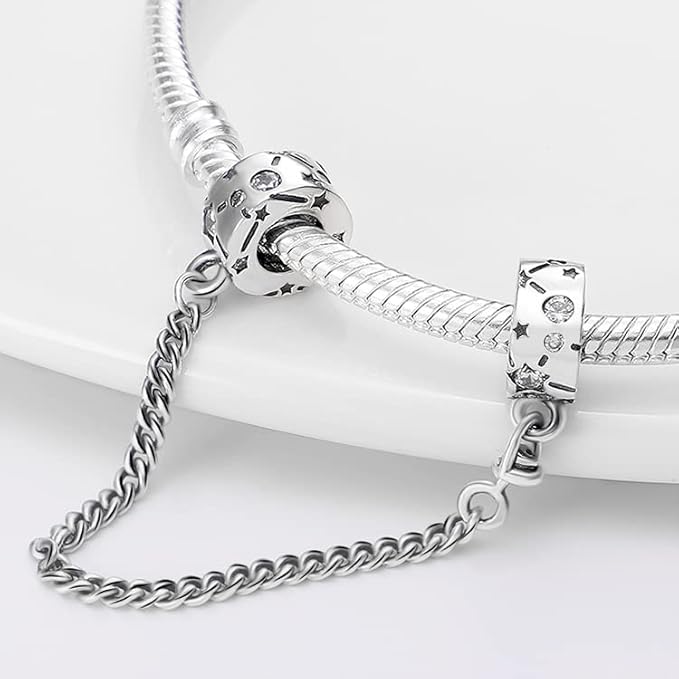 Charm Suspension Ladies 925 Sterling Silver for Bracelet Charms Beads odpowiedni do Pandora bransoletki i obręcznika, kompatybilny z europejskimi bransoletkami dla kobiet dziewczyn - obrazek 2
