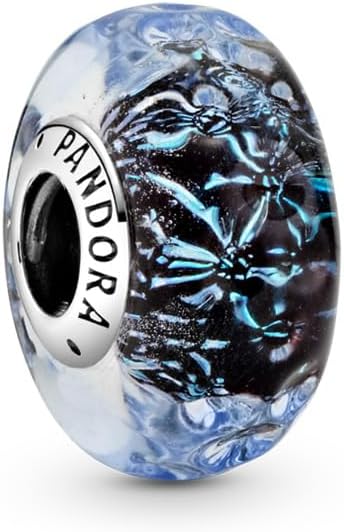 PANDORA Welliges dunkelblaues Ozean Murano-Glas Charm