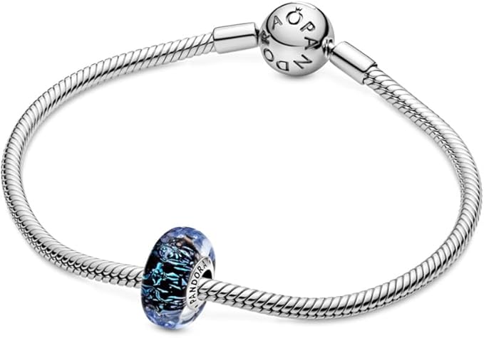 PANDORA Welliges dunkelblaues Ozean Murano-Glas Charm - obrazek 5
