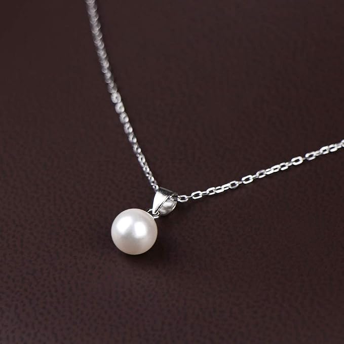 Zestaw zawieszek i kolczyków Pure Pearl | srebro wysokiej próby 925 | pozłacane 18-karatowym białym złotem | łańcuszek 40 + 5 cm | łańcuszek z pereł | kolczyki z perłami - obrazek 3