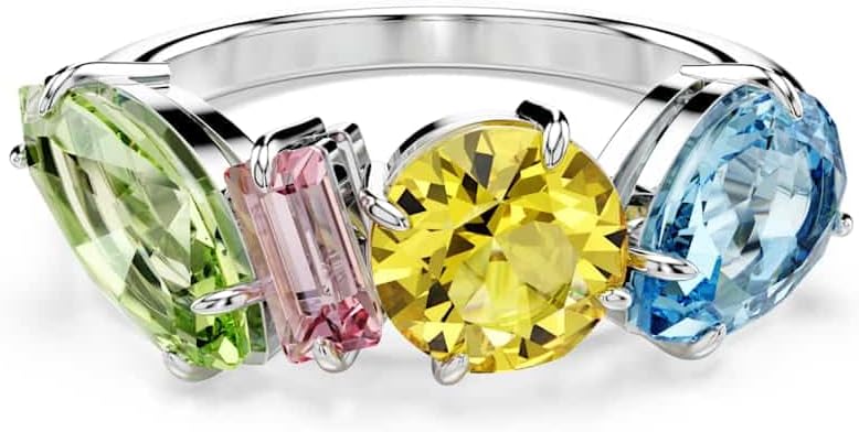 Swarovski Pierścionek Gema, Szlify różnorodne, Różnokolorowy, Powłoka z rodu
