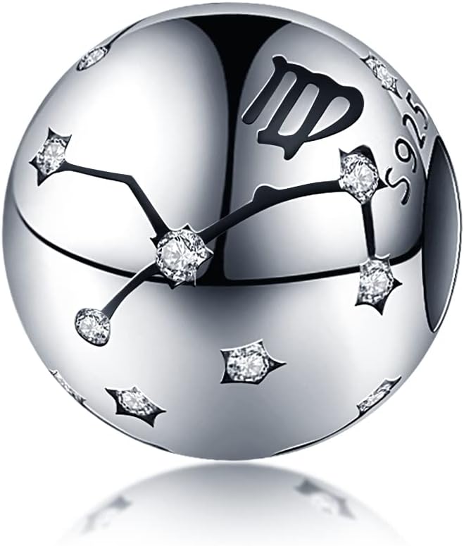 Kobiety Charm Zawieszek Znaki gwiazdek dla bransoletki 925 Sterling Silver 12 gwiazdek Charms Beads odpowiednie dla Pandora bransoletki, Kompatybilny z europejskim bransoletkiem i bransoletkiem - obrazek 2