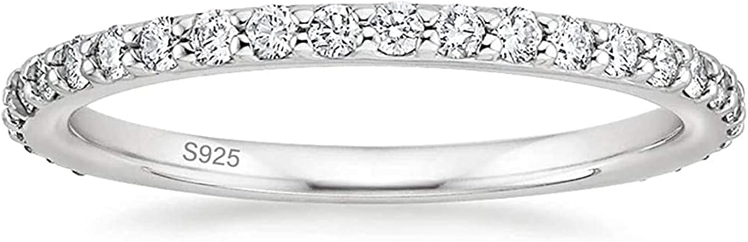 Zakk Eternity pierścionek damski, srebro próby 925, cyrkonia, pełna wieczność, wąski pierścionek zaręczynowy, obrączka ślubna, pamiątka, 2 mm, złoto, różowe złoto - obrazek 2