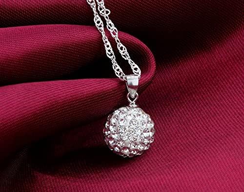 Crystalline Azuria Kryształy Pozłacane 18 kt Złotem Disco Ball Biały Wisiorek Naszyjnik dla Kobiet 45 cm Srebro S925 Wisiorek - obrazek 4