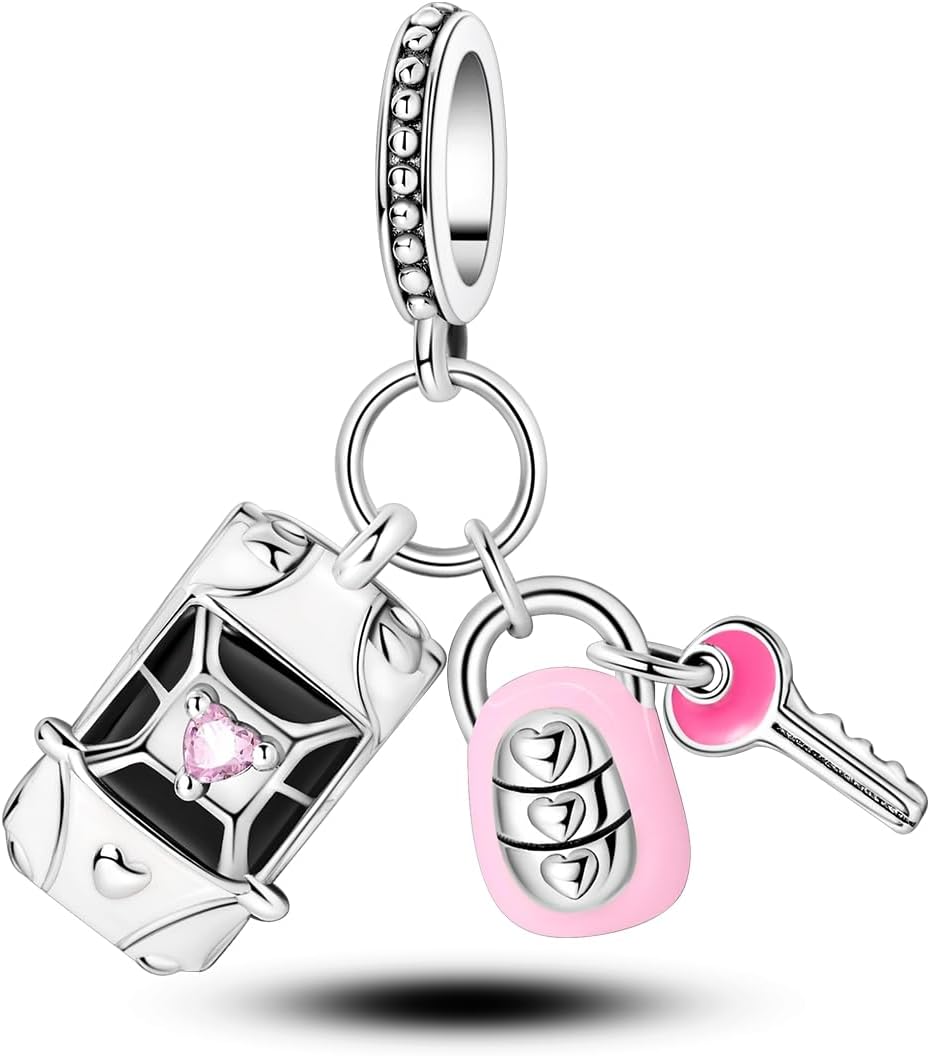 Charm Suspension Ladies 925 Sterling Silver for Bracelet Charms Beads odpowiedni do Pandora bransoletki i obręcznika, kompatybilny z europejskimi bransoletkami dla kobiet dziewczyn Z1 - obrazek 4