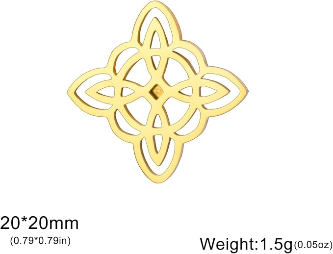 KKJOY Broszki ze stali nierdzewnej czarownica węzeł szpilka do klapy akcesoria odzieżowe biżuteria czary magiczny symbol dla kobiet mężczyzn (styl 2) - obrazek 5