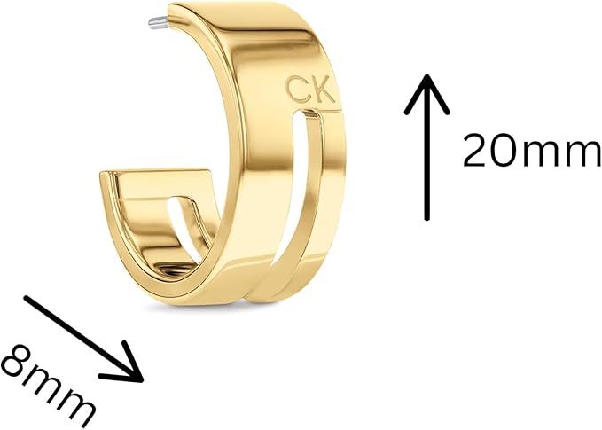 Calvin Klein Damskie kolczyki GEOMETRIC ESSENTIALS Kolekcja z żółtego złota - 35000676, Jeden rozmiar, Stal nierdzewna, Bez kamieni szlachetnych - obrazek 2