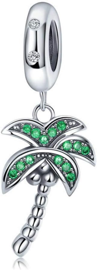 Zawieszka z palmy kokosowej ze srebra wysokiej próby 925 drzewo charm miłość zawieszka do bransoletki Pandora