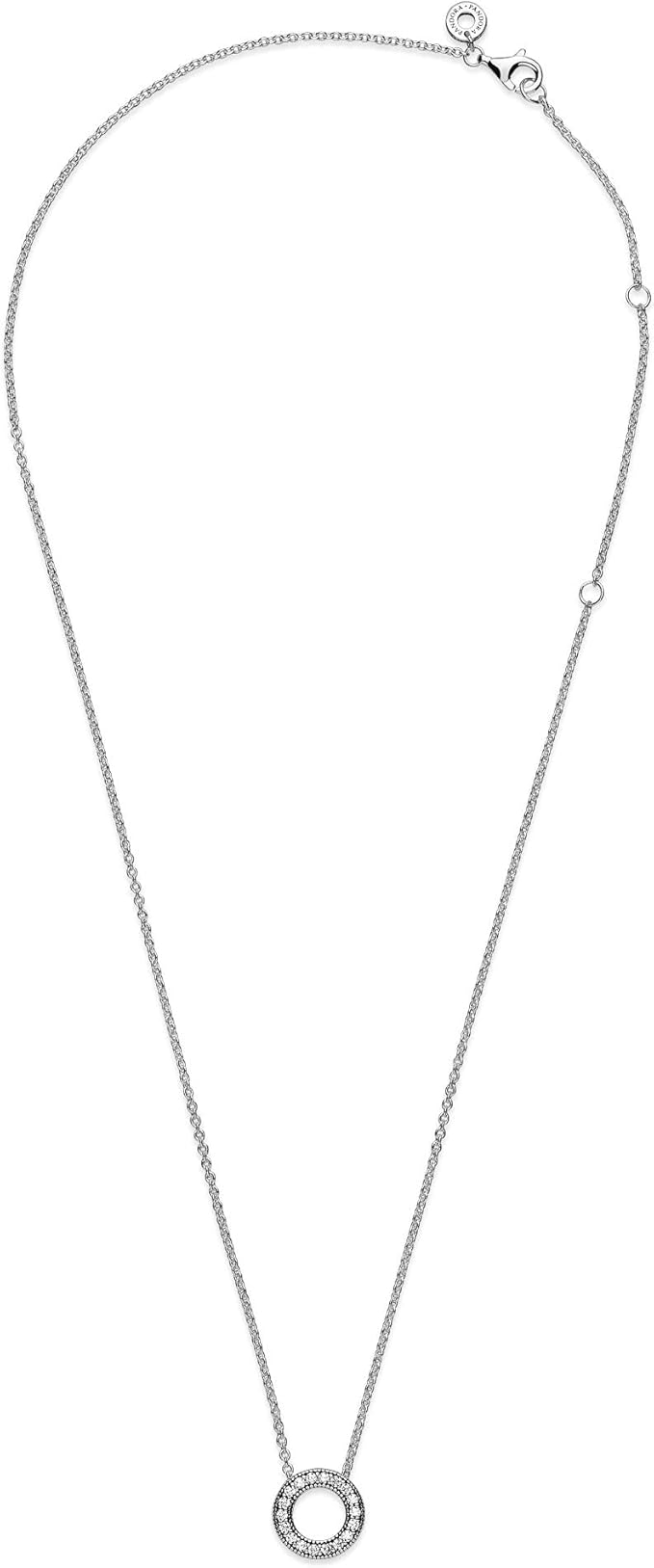 Pandora Signature Collier Pavé réversible en argent sterling avec zircones cubiques transparentes, 45 - obrazek 4