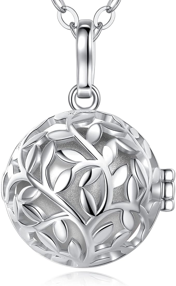 Anioł Przywoływacz Ciężarne Naszyjniki Kobiety, Drzewo Życia Wisiorki Bisuteria Kobieta Romantyczne Prezenty Dla Kobiet Matki Siostra, 76,2 cm, 20 mm (bola interior), 30 pulgadas