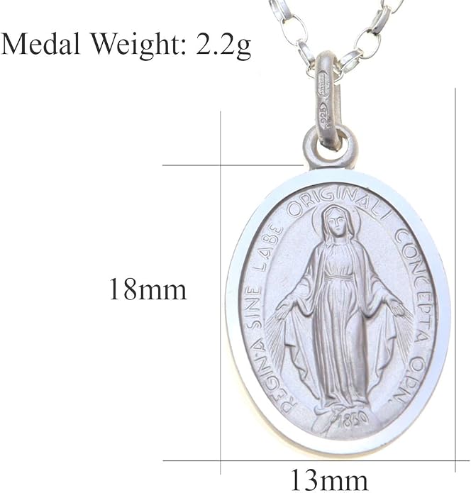 Srebrny naszyjnik ze srebra wysokiej próby (18 mm) z łańcuszkiem 18 cali i pudełkiem prezentowym na biżuterię - obrazek 5