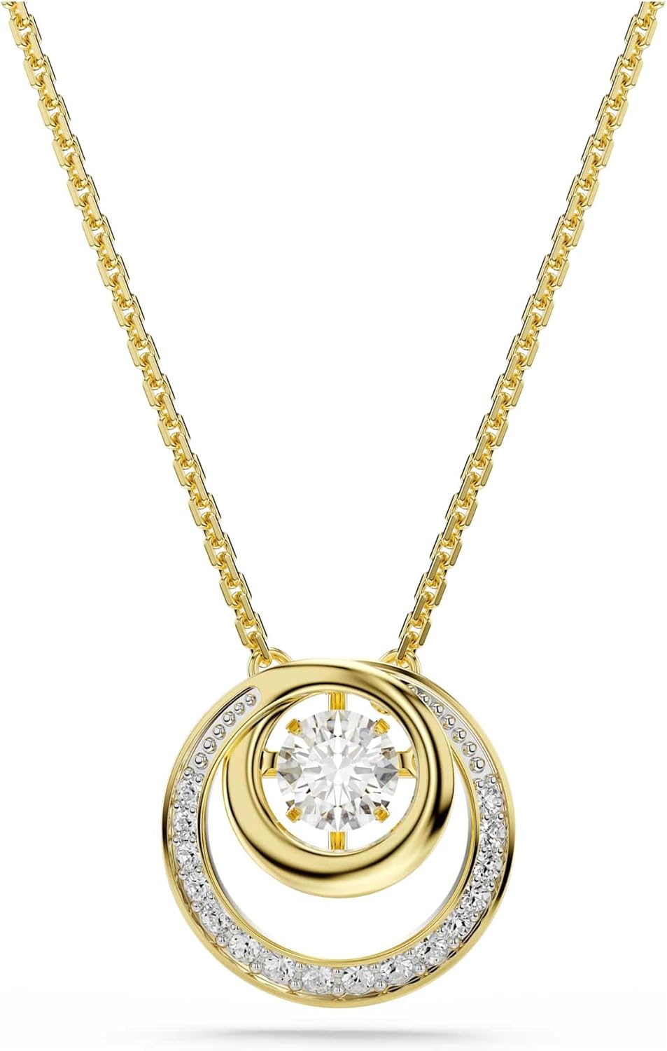 Swarovski Hyperbola Kolekcja, Szlif okrągły, Biały, Powlekany w odcieniu złota - obrazek 2