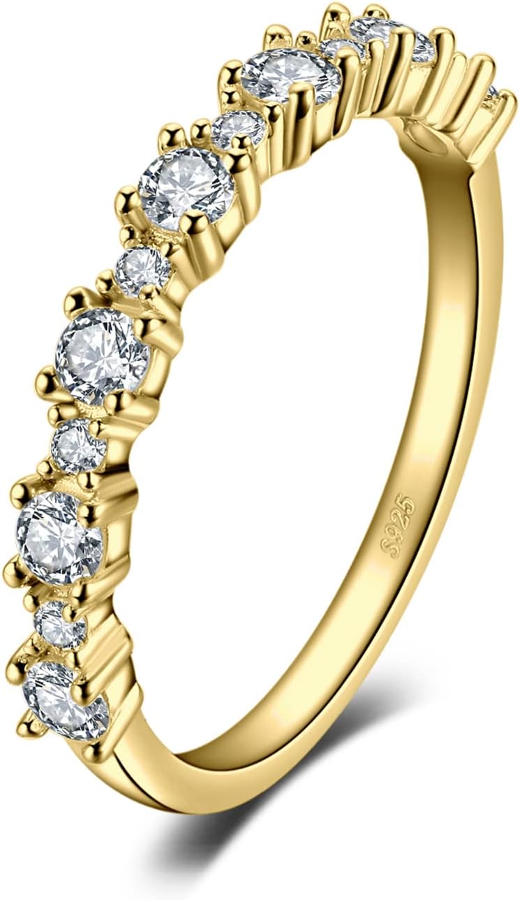 JewelryPalace Pierścionek zaręczynowy Srebro 925 damski pierścionek z cyrkonią sześcienną Obrączki ślubne Obrączka Zestaw pierścionków Biżuteria damska Różowe złoto Złoto - obrazek 2