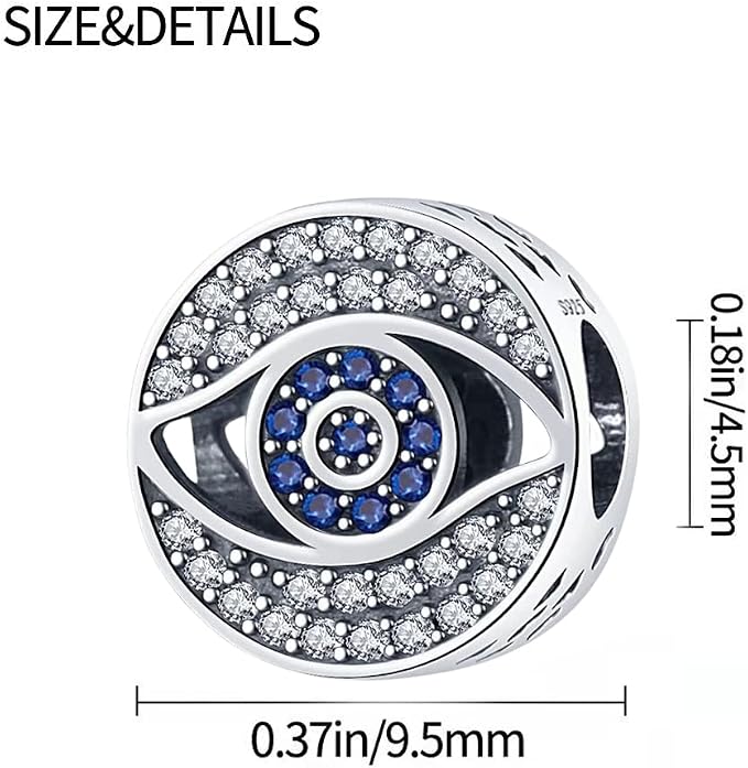 Charms Charms do bransoletek 925 Sterling Silver Devil's Eye Bransoletki srebrne damskie - obrazek 4