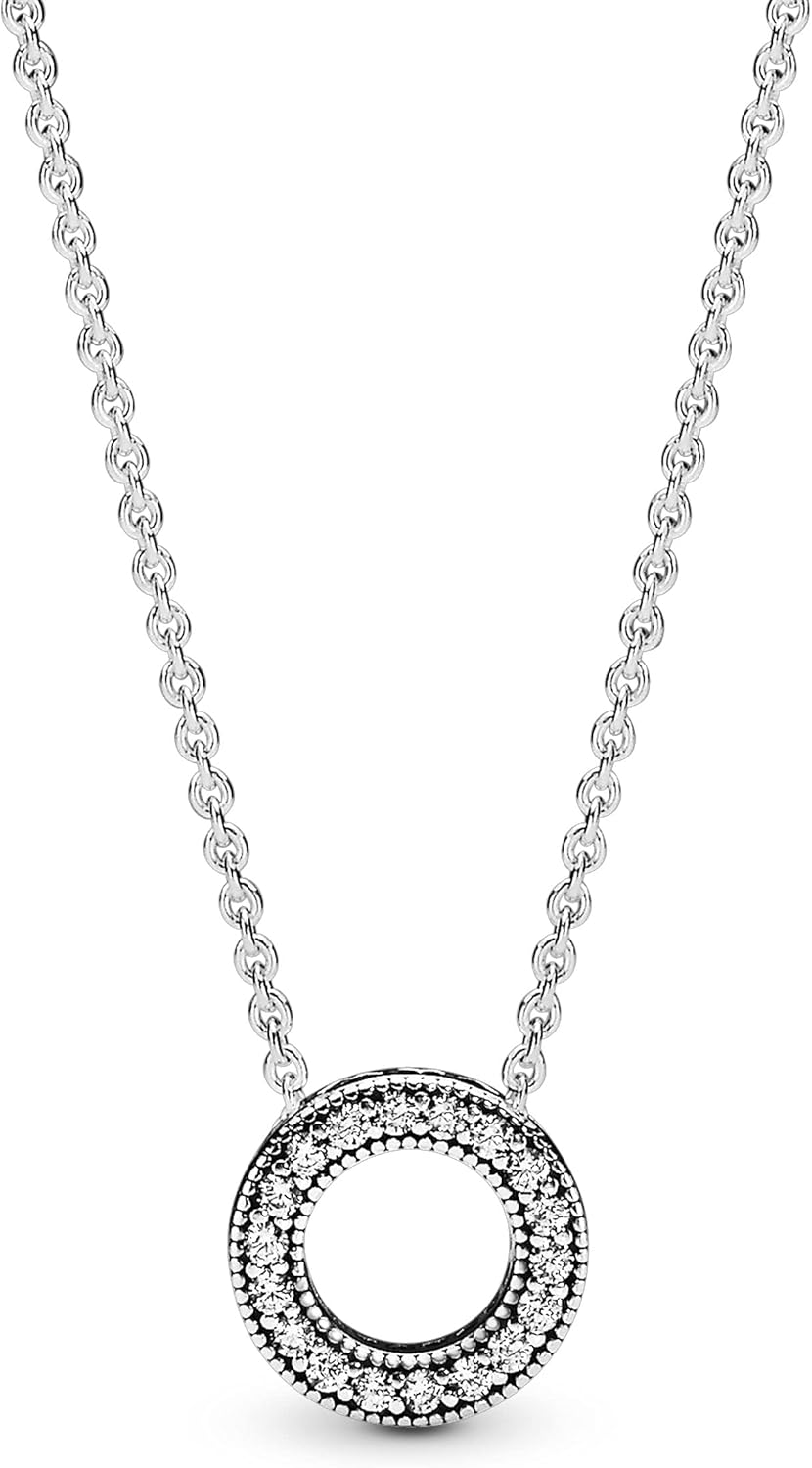 Pandora Signature Collier Pavé réversible en argent sterling avec zircones cubiques transparentes, 45 - obrazek 2