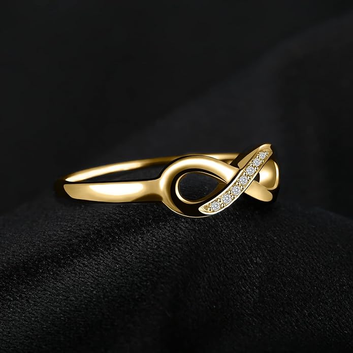 JewelryPalace pierścionek zaręczynowy nieskończoność pierścionek zaręczynowy srebro 925 kobiet, obrączki z cyrkoniami, biżuteria damska różowe złoto - obrazek 4