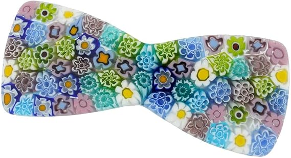 GlassOfVenice Murano Glass Millefiori spinka do włosów z muszką - pastelowe - obrazek 7