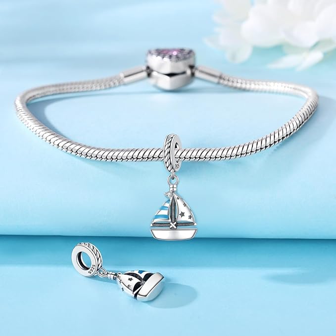 925 Sterling Silver Charms do bransoletek i naszyjników Podróżny Wisiorek Ukończenie studiów koralik wisiorek dla kobiet, urocza biżuteria prezent urodzinowy dla kobiet - obrazek 3