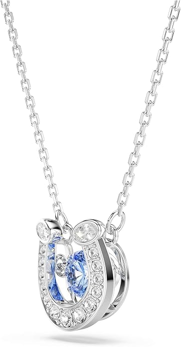 Swarovski Symbolica Kolekcja, Szlif okrągły, Pavé, Podkowa, Niebieski, Powlekany rodem - obrazek 4