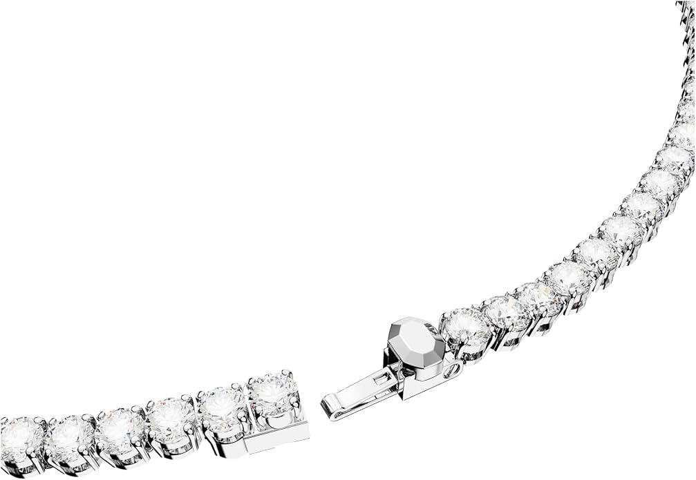 Swarovski Naszyjnik Matrix Tennis, Szlif okrągły, Biały, Powłoka z rodu - obrazek 3