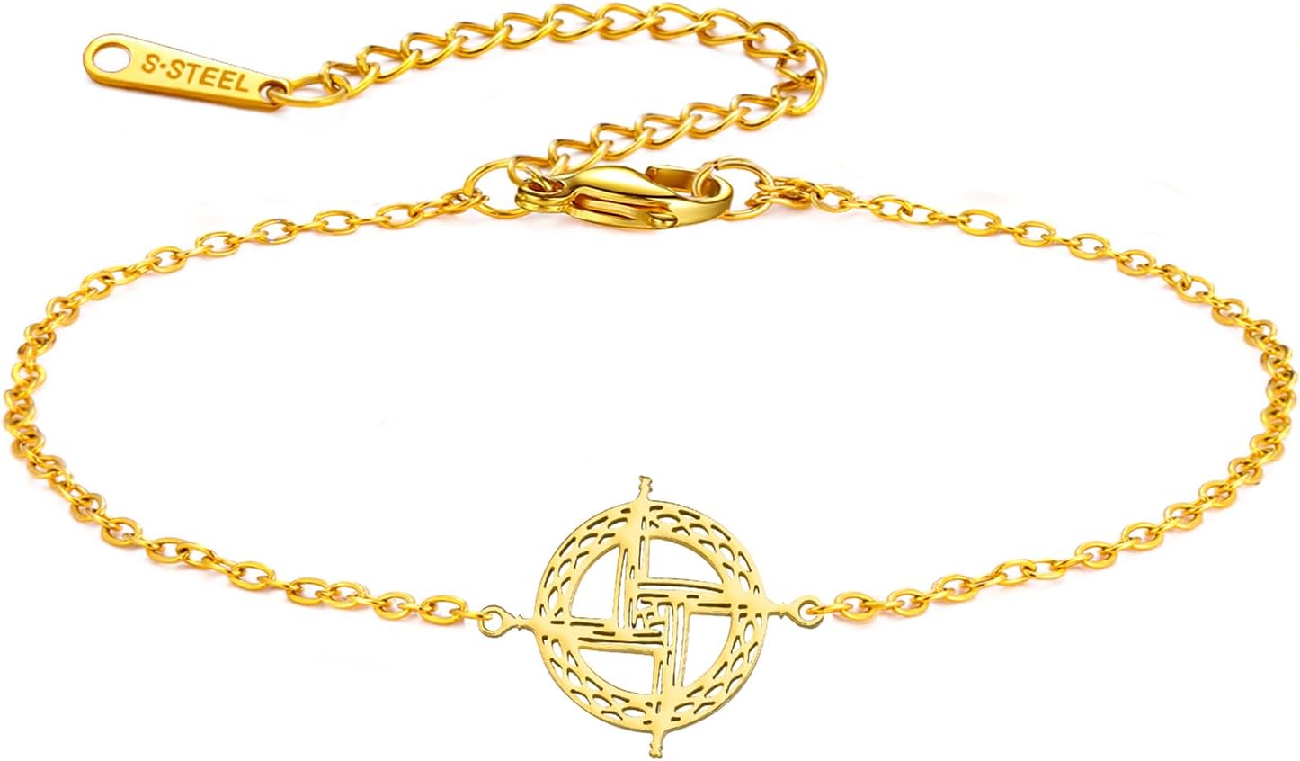 TEAMER Celtycka bransoletka z krzyżem świętej Brygidy ze stali nierdzewnej tradycyjna irlandzka św. Brygida krzyż bransoletka amulet irlandzki talizman biżuteria dla kobiet - obrazek 2