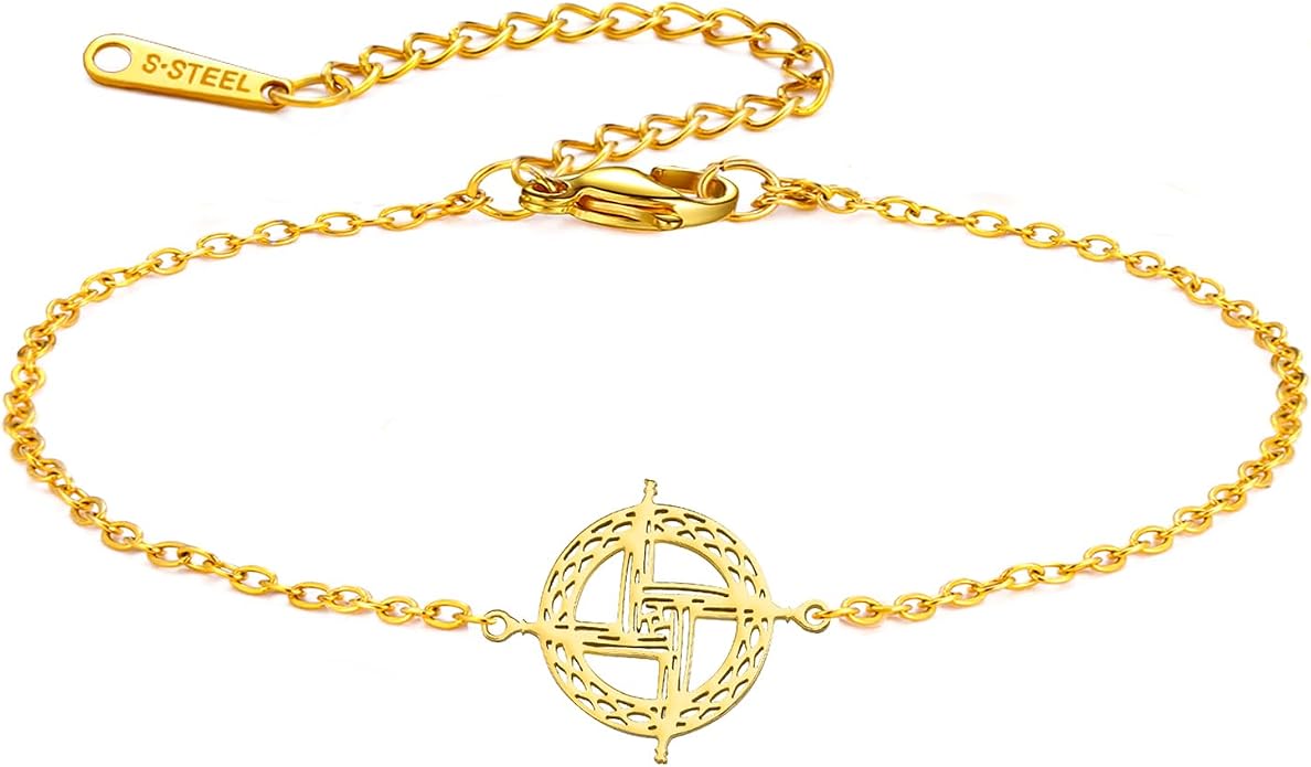 TEAMER Celtycka bransoletka z krzyżem świętej Brygidy ze stali nierdzewnej tradycyjna irlandzka św. Brygida krzyż bransoletka amulet irlandzki talizman biżuteria dla kobiet