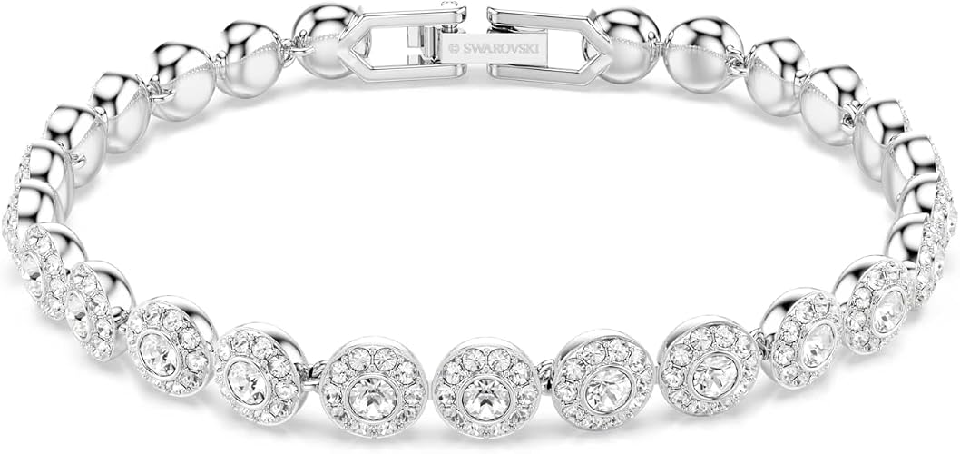 Swarovski Bransoletka Tennis Angelic, Szlif okrągły, Mała, Biała, Powłoka z rodu - obrazek 3