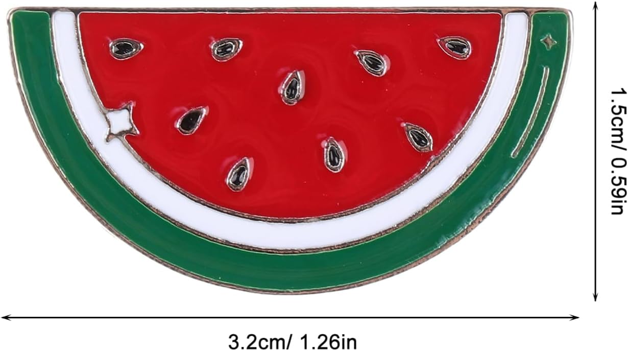 Broszka arbuzowa Palestyna, 3 sztuki, emaliowana broszka arbuzowa, broszka palestyńska, broszka hawajska w kształcie owoców – odznaka arbuza, szpilka do piersi, biżuteria, 3.20X1.50X1.00CM, - obrazek 2
