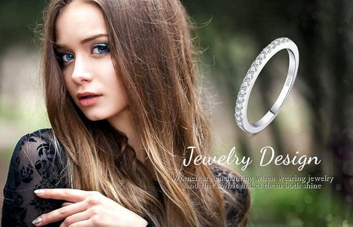 JewelryPalace Klasyczny pierścionek z cyrkoniami pierścionek wieczności obrączki damskie srebro 925, obrączka biżuteria damska z kamieniem - obrazek 7