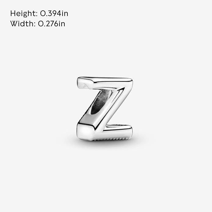 PANDORA Moments Buchstabe Z - wendbares Alphabet-Charm aus Sterling-Silber mit geprägten Herzen und Perlen an der Rückseite, kompatibel mit Armbändern aus der PANDORA Moments Kollektion, - obrazek 5