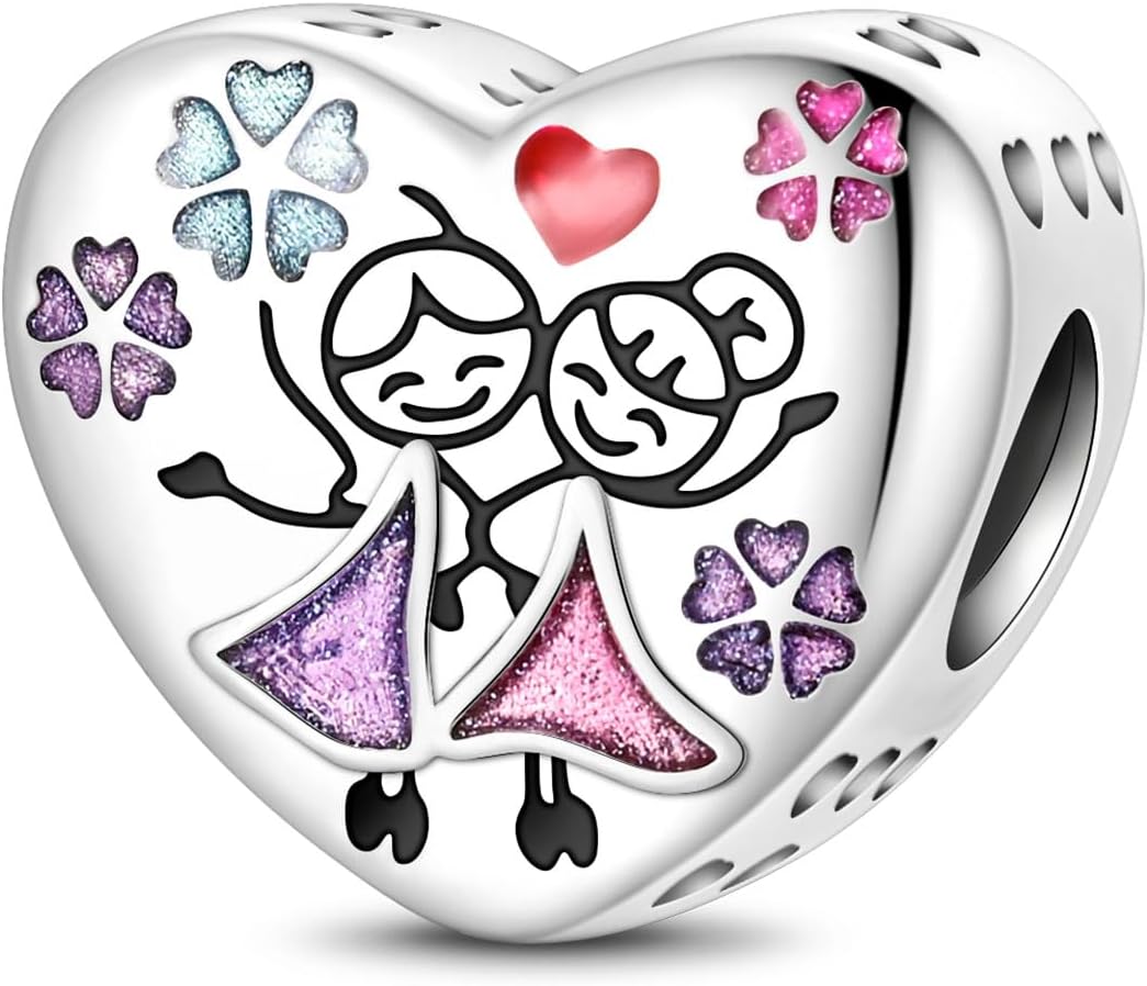 Charm Suspension Ladies 925 Sterling Silver for Bracelet Charms Beads odpowiedni do Pandora bransoletki i obręcznika, kompatybilny z europejskimi bransoletkami dla kobiet dziewczyn Z1 - obrazek 6