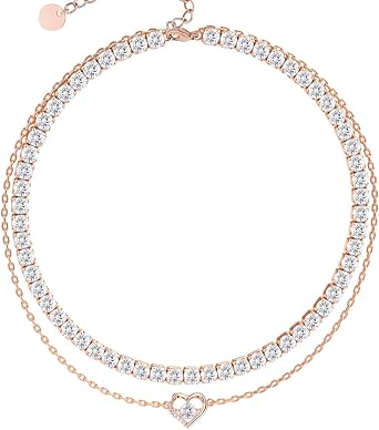 Bransoletka na nogę w stylu tenisowym z moissanitem, 4 mm diamentów hodowanych w laboratorium, grubiej pokryta 18K różowym złotem, regulowana złota bransoletka na nogę dla kobiet, prezent z biżuterii. - obrazek 2