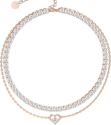 Bransoletka na nogę w stylu tenisowym z moissanitem, 4 mm diamentów hodowanych w laboratorium, grubiej pokryta 18K różowym złotem, regulowana złota bransoletka na nogę dla kobiet, prezent z biżuterii. - obrazek 3
