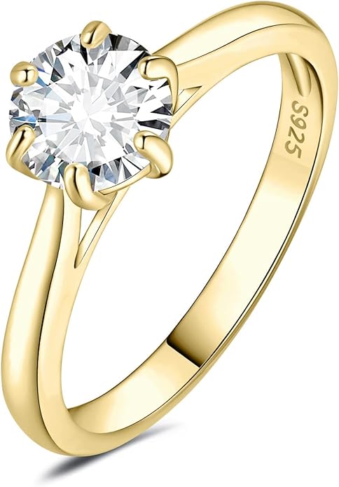 JewelryPalace 1ct 2ct 3ct okrągła cyrkonia pierścionek zaręczynowy damski pierścionek zaręczynowy srebro 925, obrączki różowe złoto