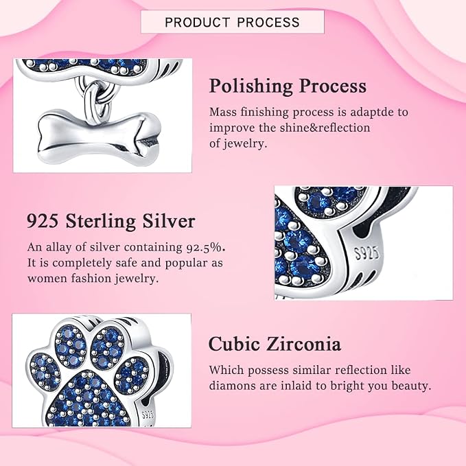 Charms pasuje Pandora bransoletki z charmsami dla kobiet, 925 srebro Sterling koralik zwisający wisiorek, dziewczyna biżuteria z koralików, biżuteria DIY dla dziewczyn - obrazek 6